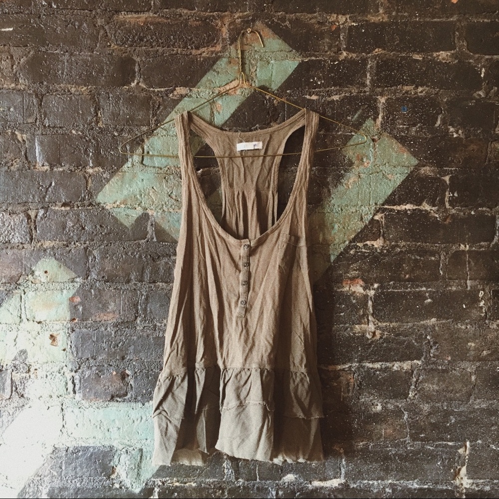 Aerie Olive Green Flowy Racerback Tank